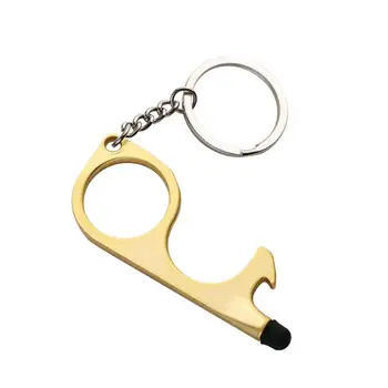 Nešiojamų durų rankena anti-susisiekite su rankiniu key chain saugos durų atidarytuvas saugos brass key chain clean bekontaktis raktas