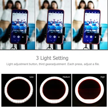 Nešiojamų LED Selfie Žiedas Žibintuvėlis Tinka Artimosios Aplinkos laikmačio Lemputė Įrankis Šviesos Žiedo Įrašą, Bet mobiliuosius Telefonus, Tabletės