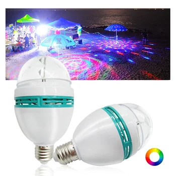 Nešiojamų multi LED lemputė Mini Lazerinis Projektorius DJ Disco Scenos Šviesos Kalėdos Šalis Apšvietimo Rodyti AC85-260V E27 3W RGB Lampada