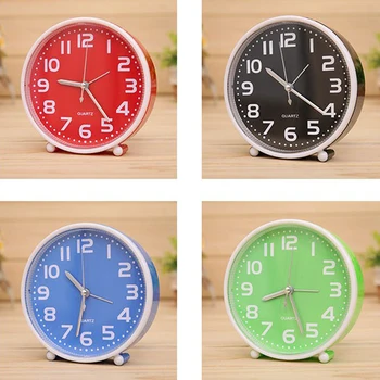 Nešiojamų Ne-tiksi Laikrodis-Žadintuvas 5 Colių Saldainiai spalvos Stalo Laikrodis su Nakties Šviesos Namų Stalo Dekoras