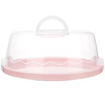Nešiojamų Plastiko, Round Cake Box Cupcake Desertas Konteinerių Atveju Sandarinimo Nešiojamą H55A
