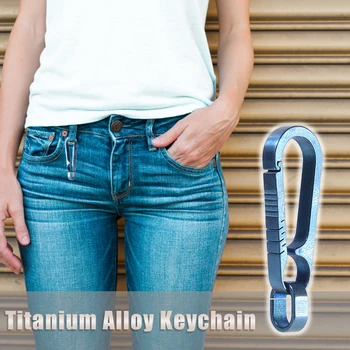 Nešiojamų Titano Lydinio Keychain Pakabukas Super Lengvas Elastinga Mini Paspauskite Kabinti Sagtis, Kuprinės, Raktų Žiedas Papuošalai