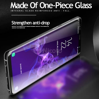 Nicotd UV Grūdintas Stiklas Samsung Note 9 8 S8 S9 S10 5D Visa Skysti Klijai Screen Protector For Samsung Galaxy Note 8 S8 S9Plus