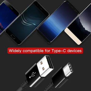 Note9 Samsung S8 S9 Plus 1.2 m USB C Tipo Kabelis Snelle Faktūras 1,5 m Cabel Adaptieve Greitas Įkroviklis Mobiliojo Telefono Kabeliai Note8 C5 C7