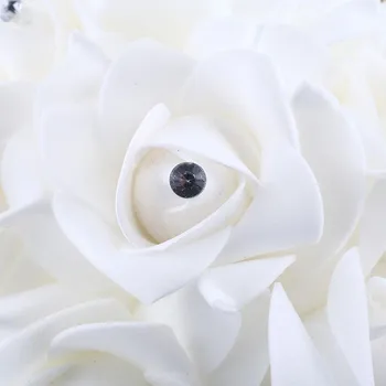Nulis Kristalų Rožės Pearl Bridesmaid, Vestuvių Nuotakos Puokštė Dirbtinio Šilko Gėlės