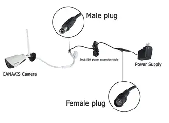 Nuolatinės SROVĖS Kabelio Jungtis Vyras Moteris Pratęsimo Laidas Maitinimo Lizdas Barelį Adapterį Prijunkite Kabelį 2.1 mm x 5.5 mm, CCTV Saugumo Kameros HDVD