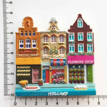 Nyderlandai Amsterdamas 3D Atspausdintas Amatų Magnetinio Šaldytuvas Lipdukai Dervos Kraštovaizdžio Turizmo Suvenyras, Dovana, Šaldytuvas Magnetai