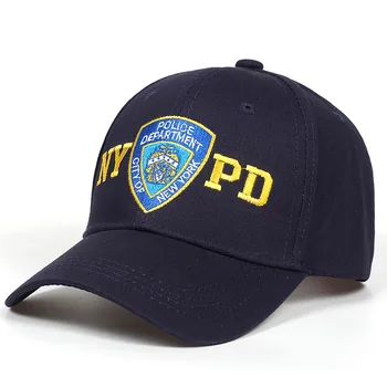 NYPD Siuvinėjimo Beisbolo kepuraitę Lauko Saulės, Kepurės, Reguliuojama Medvilnė Pora Skrybėlę Hip-Hop Snapback Kepurės 54-62cm