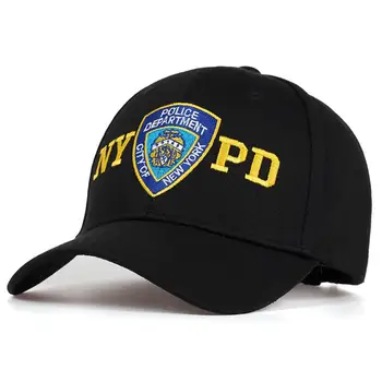 NYPD Siuvinėjimo Beisbolo kepuraitę Lauko Saulės, Kepurės, Reguliuojama Medvilnė Pora Skrybėlę Hip-Hop Snapback Kepurės 54-62cm