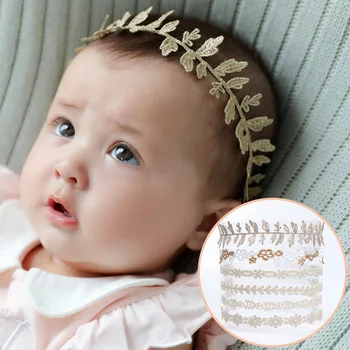 Nėriniai Kūdikių Lankelis Gėlių Karūna Baby Girl Galvos Turbaną Kūdikių Naujagimių Plaukų Juostos Mergaitėms Haarband Kūdikio Plaukų Aksesuarai