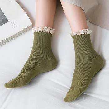 Nėriniai įmantrybių pynimas kojinės kawaii mielas korėjos stiliaus moteris medvilnės moteris calcetines de la mujer kobieta skarpety meia chaussette