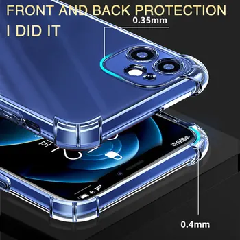Objektyvo Apsauga, Silikoninis Telefono dėklas Skirtas iPhone 11 Pro XR X XS Max 8 7 6 6S Plus atsparus smūgiams Atveju Ant iPhone 12 Galinį Dangtelį Spalvinga