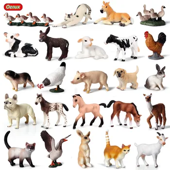 Oenux Modeliavimas Naminių Gyvūnų, Arklių, Karvių Mažo Dydžio, Gyvūnų Figūrėlės Miniatiūriniai Ūkio Višta Veiksmų Skaičiai Žaislas Vaikams Dovanų