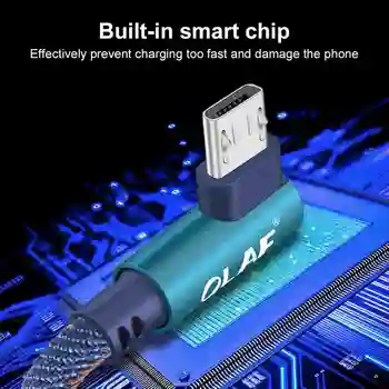 OLAF 2m Micro USB Kabelis 90 laipsnių Greitas Įkroviklis Įkrovimo Kabelis 