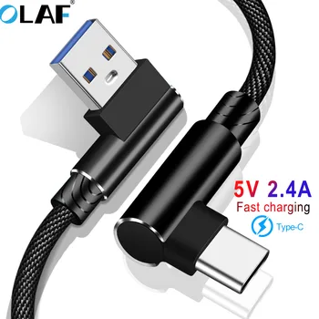 OLAF 3M USB C Tipo 90 Greito Įkrovimo usb c kabelio Tipas-c Duomenų Laidą 