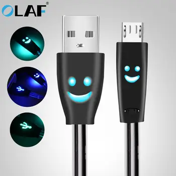 OLAF Micro USB Kabelis 1m LED Įkrovimo Duomenų USB Įkroviklio Laidą 