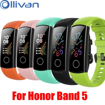 OLLIVAN Dirželis Huawei Honor Band 5 Silicio Minkštos TPU Riešo Dirželis Garbės Juosta 5 Apyrankę Band5 Priedai Naujų Spalvų Dirželiai