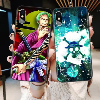One Piece Anime Silikoninis Telefono dėklas Skirtas Apple IPhone 12 Mini Pro 11 XS Max X XR 6S 6 7 8 Plius 5S Minkštas Juodas Matinis Dangtelis
