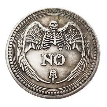 OOTDTY 1 VNT Taip arba Ne Kaukolė Progines monetas, Suvenyrų Iššūkis Kolekcines Monetas Kolekcijos Meno Amatų