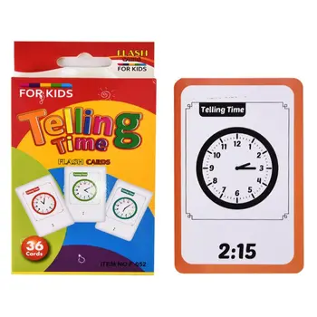 OOTDTY Sakau Laikas Flash Kortelių Montessori Žaislas Vaikams, Vaikai Ankstyvojo Ikimokyklinio Learing Laiko, Mokymo priemonių