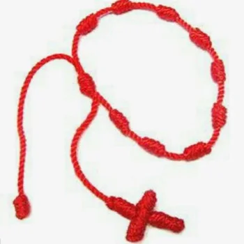 OPPOHERE Didmeninė Amatų Raudona Rišti Kryžiaus Rožinio Apyrankes Raudona virvė, Laimingas, Prabangus Apyrankė