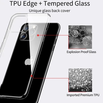 Oppselve Grūdintas Stiklas Case For iPhone 12 Mini Pro 11 Max XR XS SE Skaidrus Apsauginis Stiklas Atvejų 