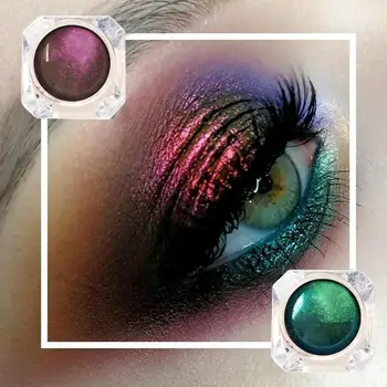 Optinis chameleonas metalo eyeshadow milteliai žalia violetinė Povas spalvos pigmentas ilgam diamond blizgučiai eyeshadow AM207