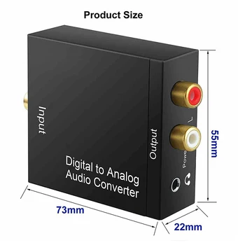 Optinis Įkalbinėti Toslink Skaitmeninio į Analoginį Keitiklis RCA L/R, Stereo Audio Adapteris VPK( Skaitmeninio į Analoginį garso keitiklis)
