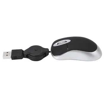 Optinė Mini Ištraukiama Pelės, Nešiojamų Mini USB Laidinė Pelė Ergonomikos Namų Biuro Pelėms PC Nešiojamas Kompiuteris