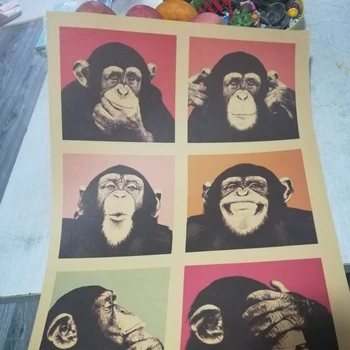 Orangutan mano būdas, kaip daryti dalykus, Retro Žmonių Kraft Paper Series, baras, kavinė dekoratyviniai paveikslai