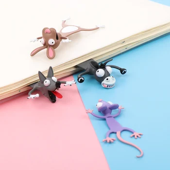 Originalus Cute Kačių Žymą 3D Stereo Animacinių filmų Žymeklis Gyvūnų Žymos PVC Medžiagos, Juokinga Žymą Studentų Mokyklos Raštinės reikmenys Dovana