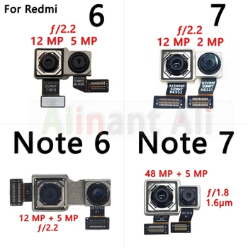 Originalus Kamera Flex Už Xiaomi Redmi Pastaba 6 6A, 7, 7A Pro Plus Pagrindinė Didelis Mažas Priekyje ir užpakalinėje Galinio vaizdo Kamera Flex Kabelis