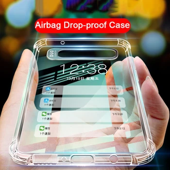 Oro pagalvė Anti-rudenį telefono dėklas ant Samsung Galaxy S10 Plius minkštos tpu atgal apima apie S10e S8 S9 Plus S 8 9 10 10e 10plus 3D coque