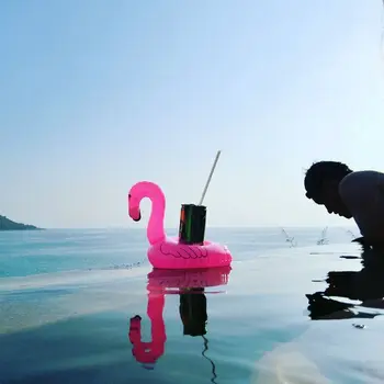Oro Čiužiniai Taurės Pripučiami Flamingo Gėrimų Puodelio Laikiklis Baseinas Plūdžių Juostoje Padėkliukai Parėmimas Prietaisai, Rožinė