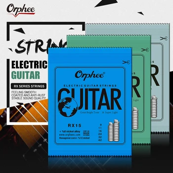 Orphee Metalo Elektrinės Gitaros Stygos Nustatyti RX Serijos Praktikuojama Šešiakampe Anglinio Plieno 6 Eilutę Gitaros Muzikos instrumentų Dalys