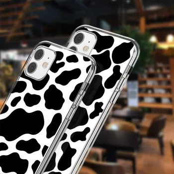 Ottwn Leopardas Spausdinti Silikoninis Telefono dėklas Skirtas iPhone 11 Pro Max X XR XS Max 7 8 6 6s Plus SE 2020 Karvė Grūdų Minkštos TPU Galinį Dangtelį