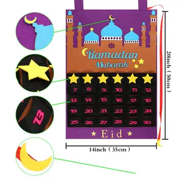 OurWarm Eid Mubarakas PASIDARYK pats Jaučiau, Ramadanas Kalendorius su Kišenėje Vaikams Dovanos Atgalinės atskaitos Kalendorius Musulmonų Balram Šalis Dekoro Prekes