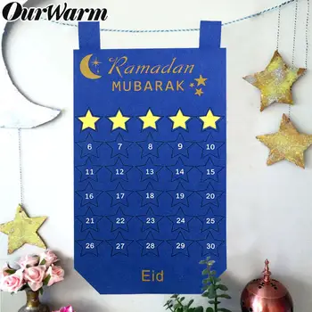 OurWarm EID Ramadanas Dekoro Mėlyna Rožinė Manė, Kalendorius Islamo Musulmonų Šalis Festivalis Laimingas EID Mubarakas Ramadanas Kareem Kabo Dekoro 