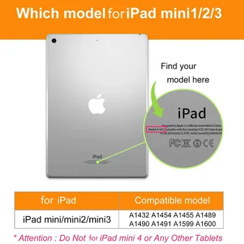 Padengti Atveju iPad mini 1 2 3 360 Atveju Laipsnių Sukasi PU Odos Flip Cover Dėklai ipad mini 7.9