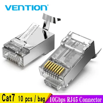 Paj Cat7 RJ45 Jungtis Cat7/6/5e STP 8P8C Modulinės Ethernet Kabelis Galvos Plug Auksu Tinklo RJ 45 Crimper Jungtys