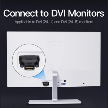 Paj DVI į HDMI Adapteris Dvikryptis DVI-D 24+1 Male HDMI Female Kabelio Keitiklio Jungtis Projektorius, TV, HDMI į DVI