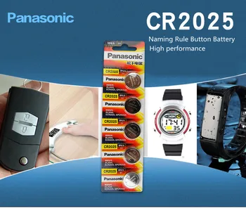 Panasonic Originalus cr2025 Mygtuką Elementų Baterijų 5VNT/DAUG cr 2025 3V Ličio Monetos Baterija Žiūrėti Skaičiuoklė Svoris Masto