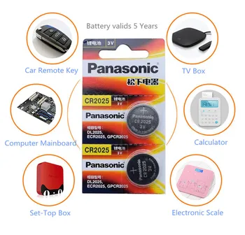 Panasonic Originalus cr2025 Mygtuką Elementų Baterijų 20PCS/DAUG cr 2025 3V Ličio Monetos Baterija Žiūrėti Skaičiuoklė Svoris Masto