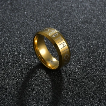Pankų Mados Stiliaus Nerūdijančio Plieno Vyrų Papuošalai Viking Žiedas Moterų Black Amuletas Derliaus Skandinavų Runos Žiedai Vyrams, Moterims