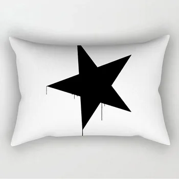Paprasta Šiaurės stiliaus juoda ir balta geometrinis poliesteris spausdinti 50x30cm pillowcovers dekoro automobilių sofos pagalvėlė padengti juosmens užvalkalas