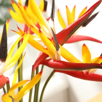Paradise Bird Orchidėjos Šaka Nekilnojamojo Touch Latekso Dirbtinių Gėlių, Vestuvių Gėlės, Gėlių Šalies Namų Puošybai