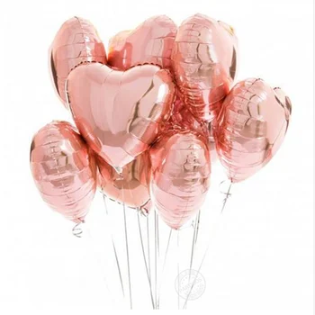 PARTIGOS 18 colių Pearl Pink Rose Meilės Folija Širdies Helio Balionai Vestuvių Dekoro Gimtadienio Baby Shower Vestuves Prekes