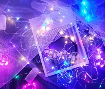 Pasakų 2M 20LED baterijomis, LED Varinės Vielos String Žibintai, Vestuvių Kalėdinė Girlianda Festivalis Šalies Namų Puošybai lempos