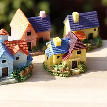 Pasakų Sodas Miniatiūriniai Dervos Namas Villa Micro Kraštovaizdžio Bonsai Ornamentas, Mini Dekoro Namai Vila Mini Amatų Vaikams, Žaislai, Dovanos