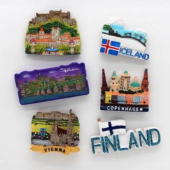 Pasaulio Turizmo šaldytuvas lipdukas Kopenhagos Prahoje Suomija Ispanija jautiskovotier Vokietija šaldytuvas aplinkosaugos ¾enklelis, šaldytuvo magnetų dovanos